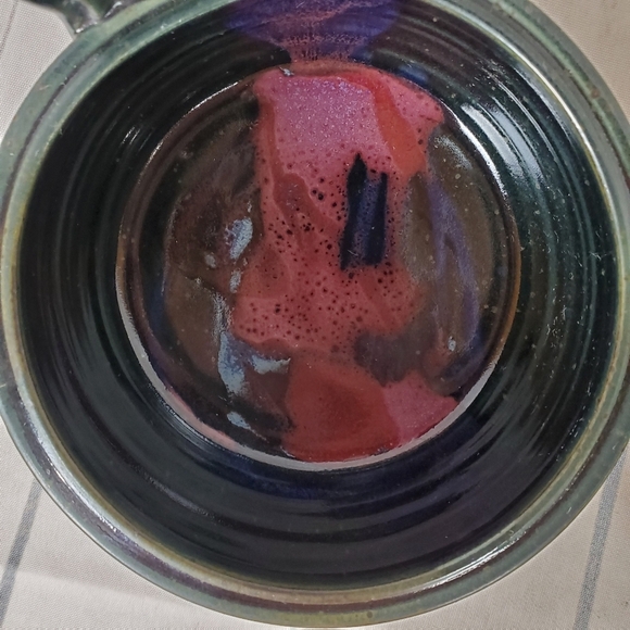 Handcrafted Studio Pottery Handled Soup Bowls Multicolored Glaze Set of 2 - Picture 8 of 16